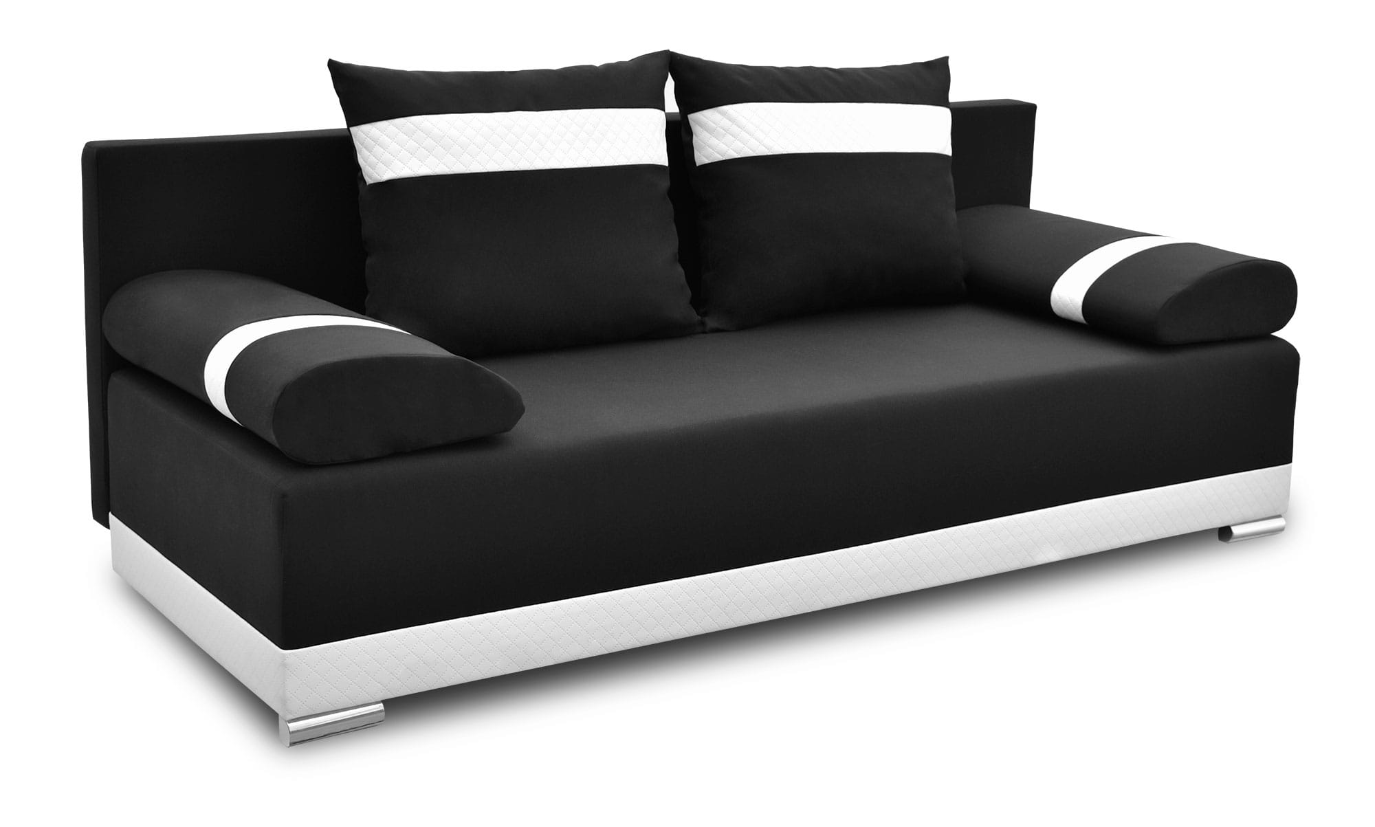 Kanapa z funkcją spania sofa rozkładana wersalka Orlean Czarna