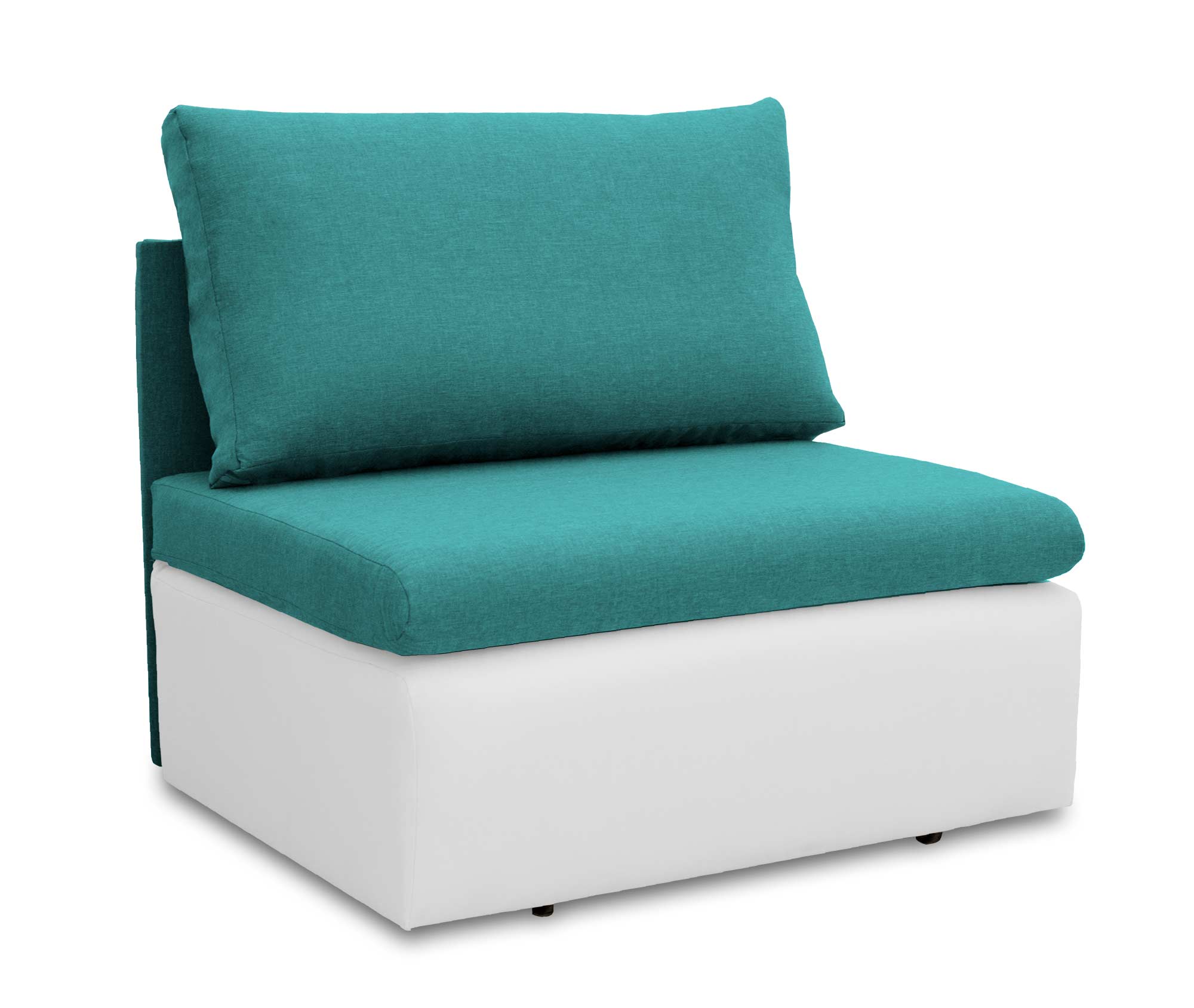 Sofa fotel rozkładany do spania Toledo Turkusowy/Biały